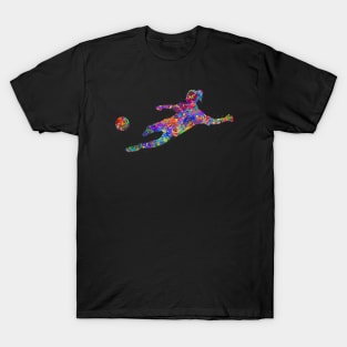Soccer player girl watercolor art T-Shirt